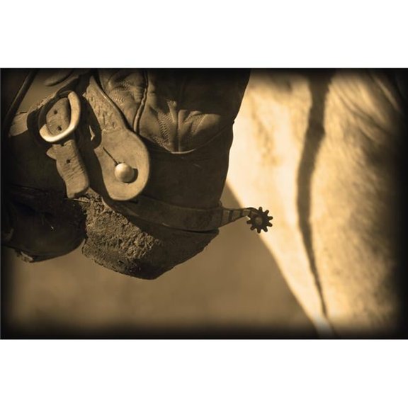 A Close-Up of A Cowboy Boot Heel & Spur Poster Print by Carson Ganci, 34 x 22 - Large