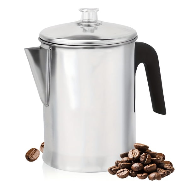 A Coffee Percolator Made of Durable Aluminum, Suitable for Brewing 7 Cups of Coffee Over a Fire, Grill, Or Stove. Perfect for Home Use And Camping