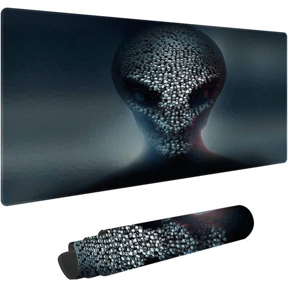 A Cold Skull Non-Slip Rubber Large Mouse pad for Desk,Large Gaming Mouse Pad XXL Extended Mouse pad with Stitched Edges Non-Slip Base Water Resist Pad Desk Mat 35.4x15.7inch