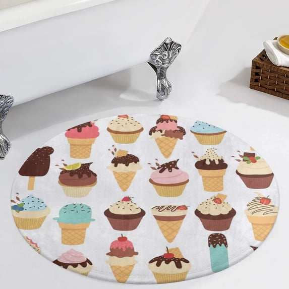 A Collection of Different Ice Creams Round Carpet Circle Rug Outdoor Patio Area Rug Washable Large Area Rugs Hallway Room Decor Fitness Mats