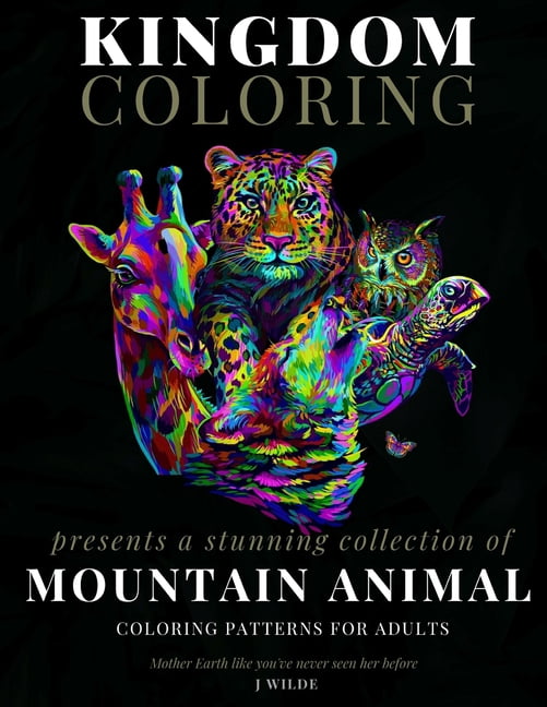 A Collection of Mountain Animal Coloring Patterns for Adults (Paperback)