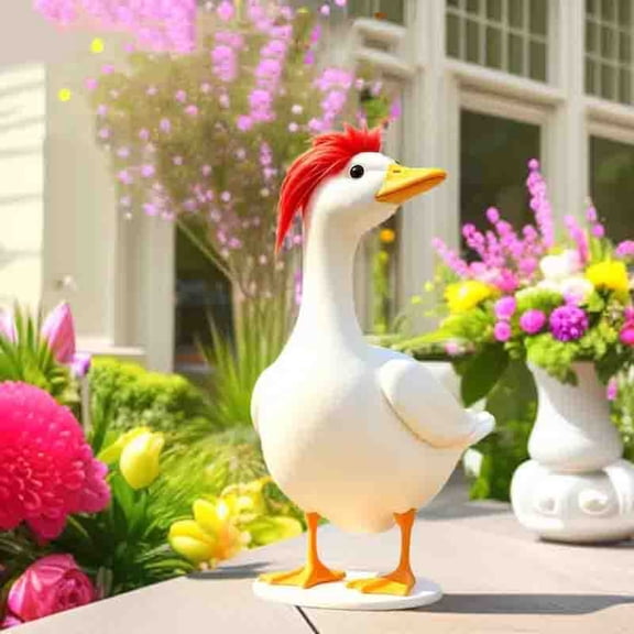 A Colorful Goose Wig Pet Decoration For Porch Yard Garden Accessory Costume Party Prop