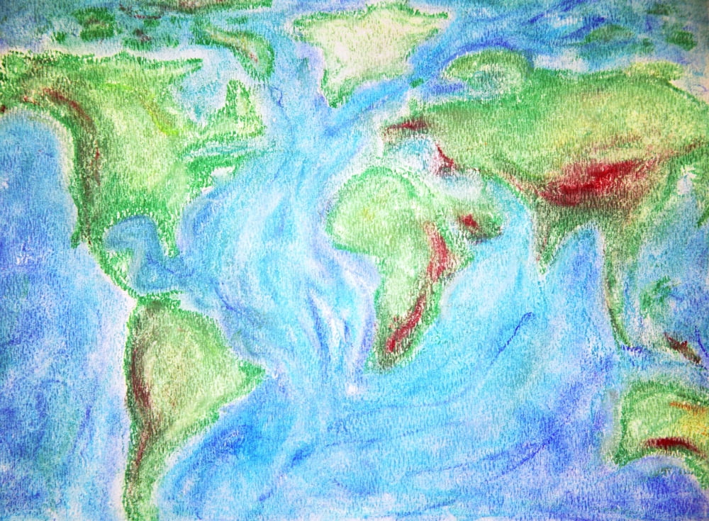 A Colorful Hand Drawn Map Canvas Art - Don Hammond Design Pics (16 x 12)