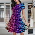 thumbnail image 1 of A Colorful Leopard Print Women's Classic Swing Skater Dress Casual Work Party Cocktail Dresses, 1 of 6