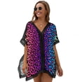 thumbnail image 1 of A Colorful Leopard Print Women's Swimsuit Coverup Summer Beach Cover Up Bathing Suit Dress, 1 of 6