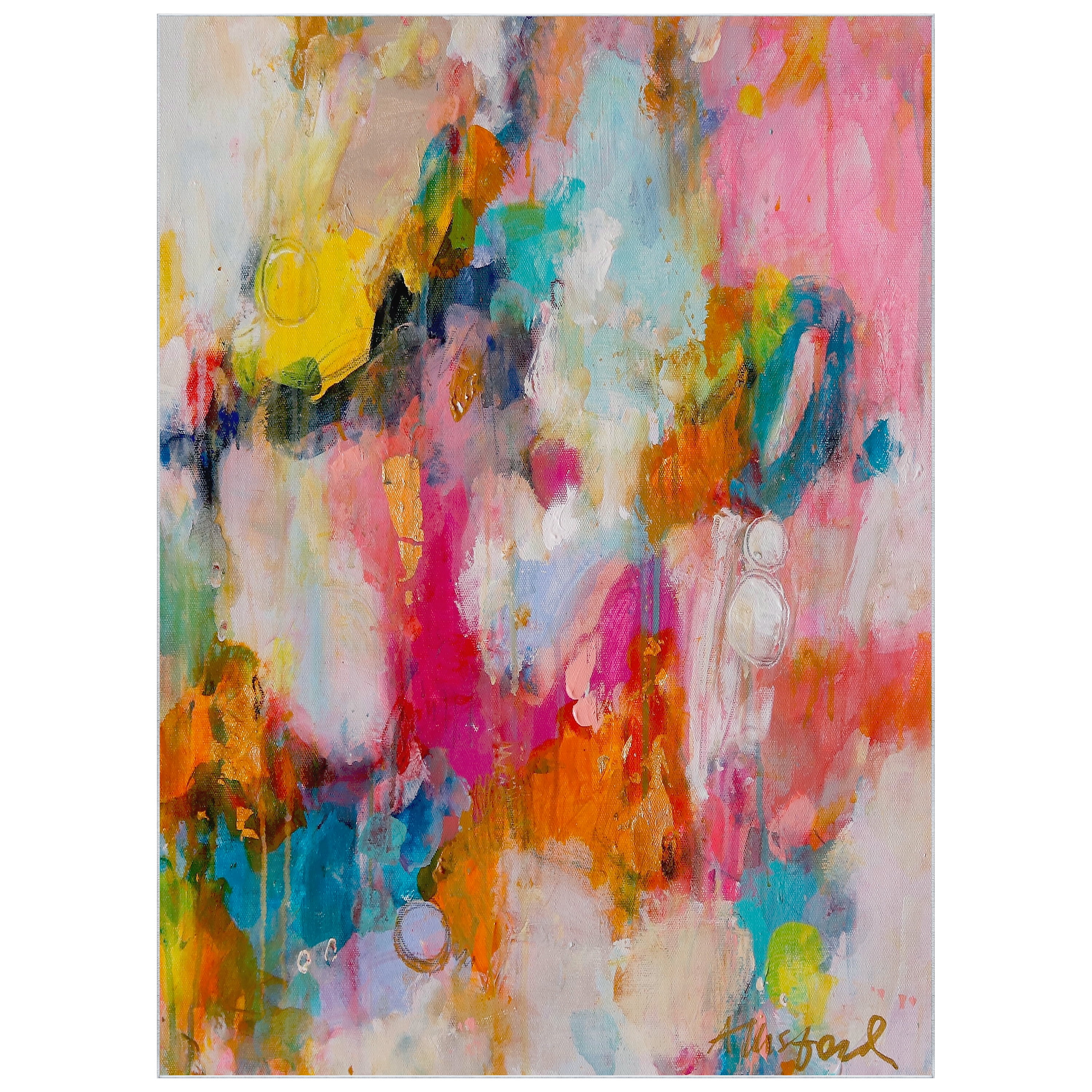 A Colorful Mindset Washable Abstract Art Area Rug size 8'x10', Power-loomed, Heavenly Softness with Non-Slipping Backing