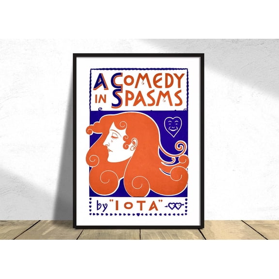 A Comedy In Spasms By Iota 1895 Retro Old Advertising Book Magazine American Unframed Paper Print