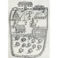 thumbnail image 1 of A Communal Homestead In Keltic Britain 1 Common Dwelling House 2 Summer Dwelling House 3 Granary 4 Common Goose Poster Print, 1 of 1