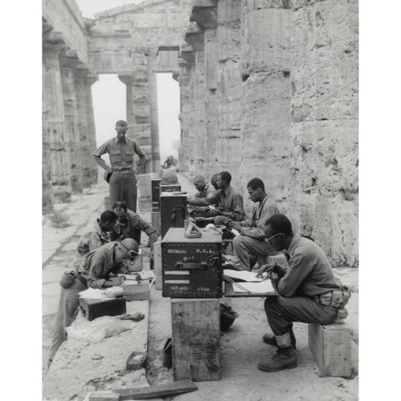 A Company Of Mostly African American Soldiers Clerical Workers In Paestum History (18 x 24)