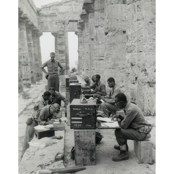 A Company Of Mostly African American Soldiers Clerical Workers In Paestum History (24 x 36)
