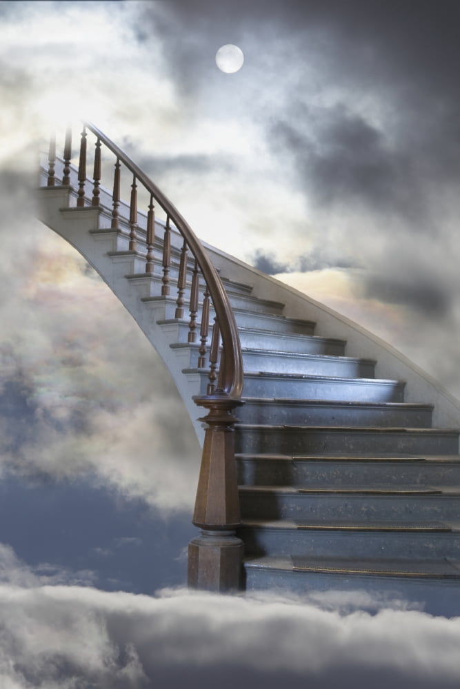 A Composite Entitled Staircase Canvas Art - Robert Bartow Design Pics (12 x 19)