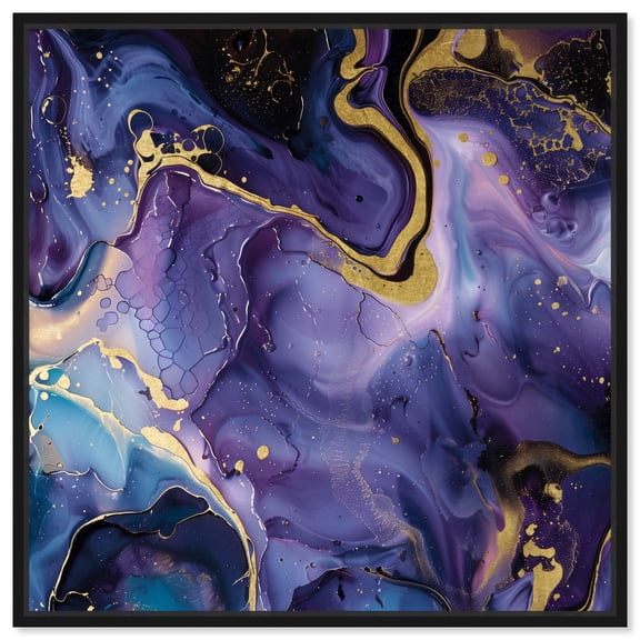 A Conscience Stream Canvas Colorful Abstract Wall Art by Art Remedy, Black Frame, 16" x 16"