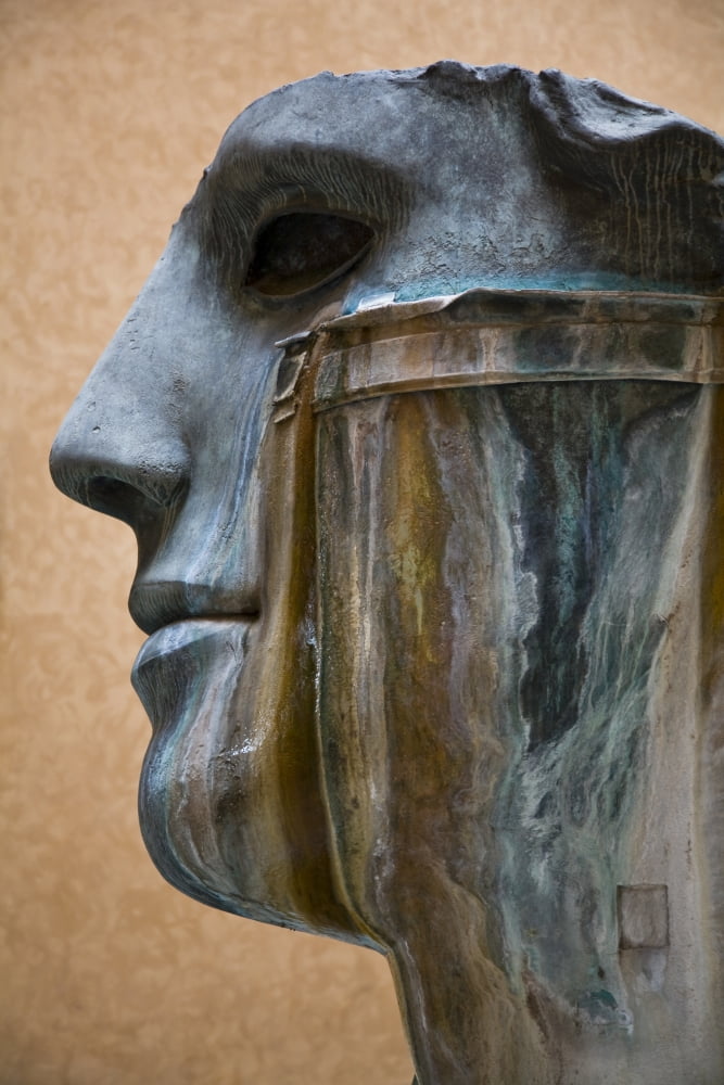 A Contemporary Sculpture By Polish Artist Igor Mitoraj In A Roman Courtyard Rome Italy Canvas Art - Ron Watts Design Pics (22 x 34)