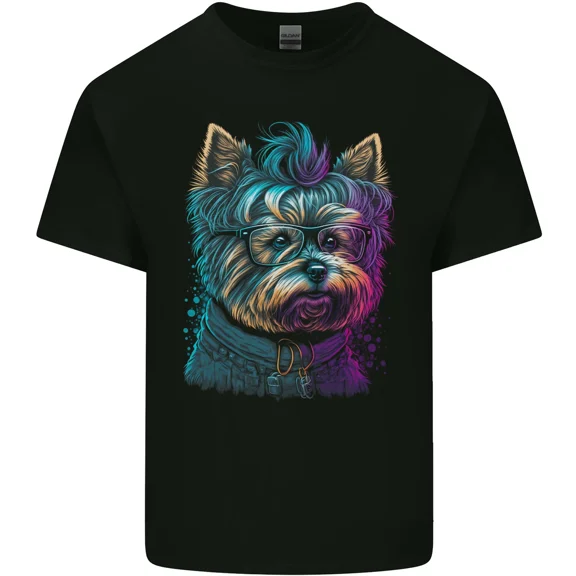 A Cool Yorkie Yorkshire Terrier Female Dog with Sunglasses for a K11532 Unisex T-Shirt – Extended Sizes Up to 5XL