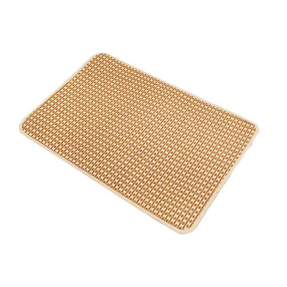 A Cooling Pet Mat For Dogs Cats Natural Rattan Straw Breathable Summer Bed Non-Slip Pad