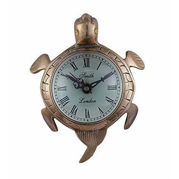 A Copper Roman Hanging Wall Clock in The Style of an Antique Turtle Clock, Royal Victorian Home Dcor