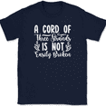 thumbnail image 1 of A Cord of Three Strands T-Shirt Christian Jesus Praise Worship God Text Tee - Navy, S, 1 of 1