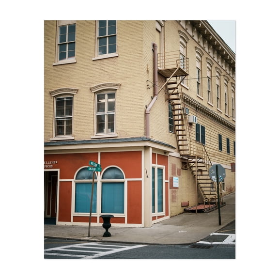 A Corner in Catskill - Catskill New York Photography Architecture Street Photography Vintage Cityscape Retro Unframed Wall Art Print 6 x 8 inches