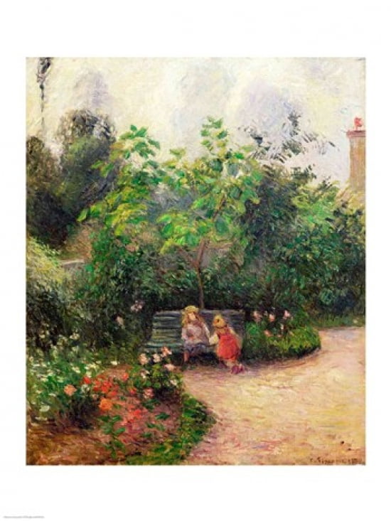 A Corner of the Garden at the Hermitage Pontoise 1877 Canvas Art - Camille Pissarro (18 x 24)