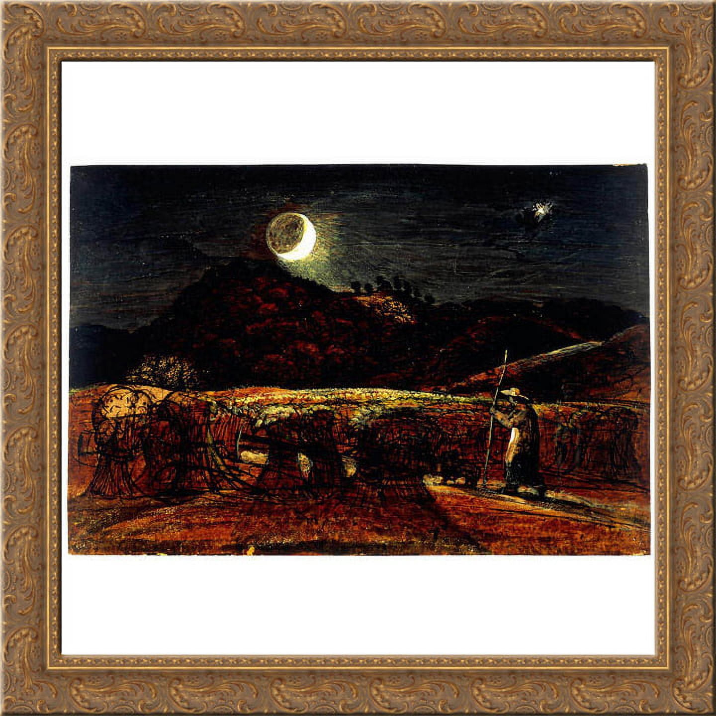 A Cornfield by Moonlight with the Evening Star 20x20 Gold Ornate Wood ...