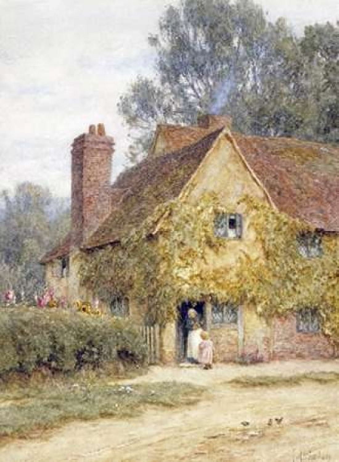 A Cottage at Denham Buckinghamshire Canvas Art - Helen Allingham (20 x 28)