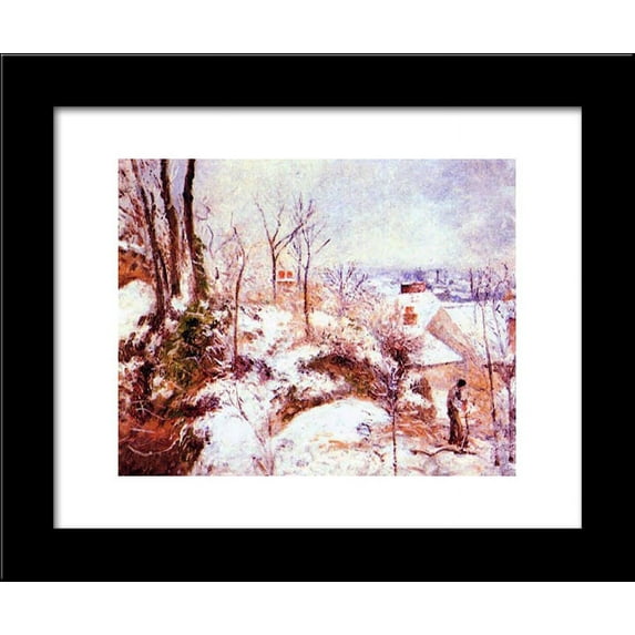 A Cottage in the Snow 20x24 Framed Art Print by Pissarro, Camille