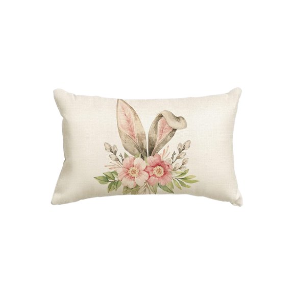 A Cotton Linen Easter Lumbar Pillow Cover Set Spring Religious Decor Zipper Closure Couch Sofa 11.81X19.68Inch