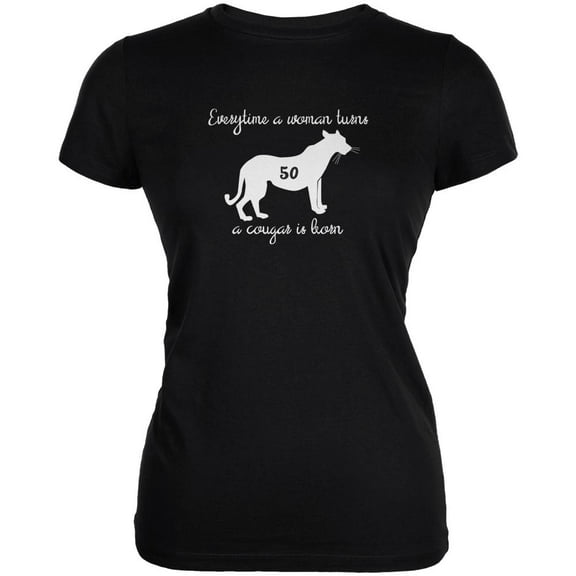 A Cougar is Born Black Juniors Soft T-Shirt - Medium
