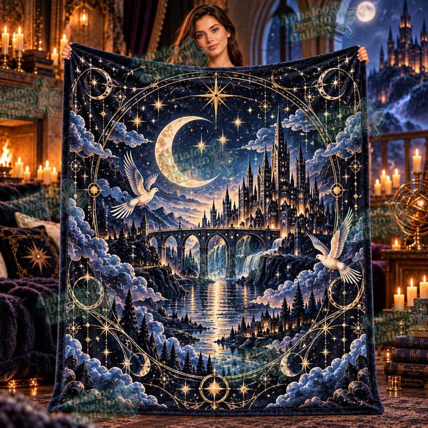 Throw Roses Book A Court of Thorns And Roses Blanket, Acotar Fleece Throw, Celestial ...