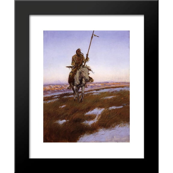 A Cree Indian 20x24 Framed Art Print by Charles M. Russell