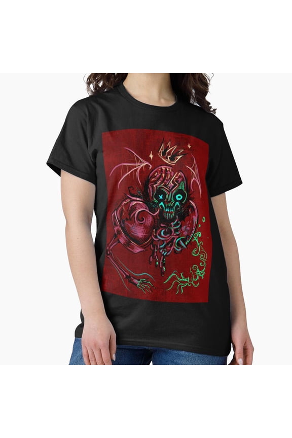 A Creepy And Retro Red Skeleton Head 1980s Meme With Dragon Crochet For Your Holiday G26232 Unisex T-Shirt, Up to Size 5XL