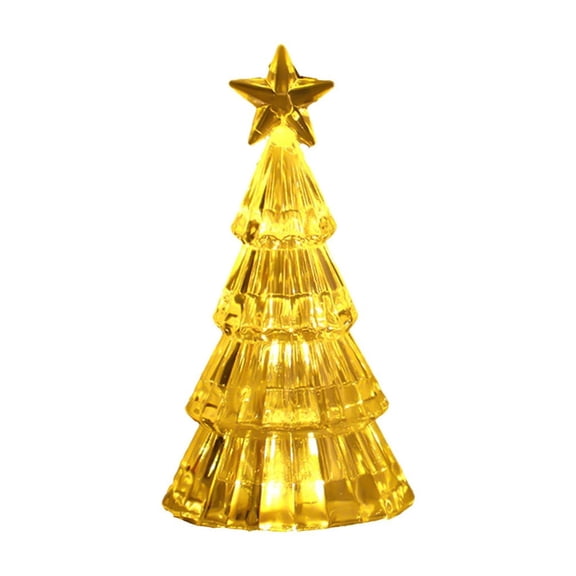 A Crystal Glowing Christmas Tree Led Night Light Star Design Desktop Ambient Lamp For Holiday Shelf Tabletop Decor