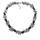 SKEENTUNER A Cultured Keshi Pearl and Gemstone 22" Necklace