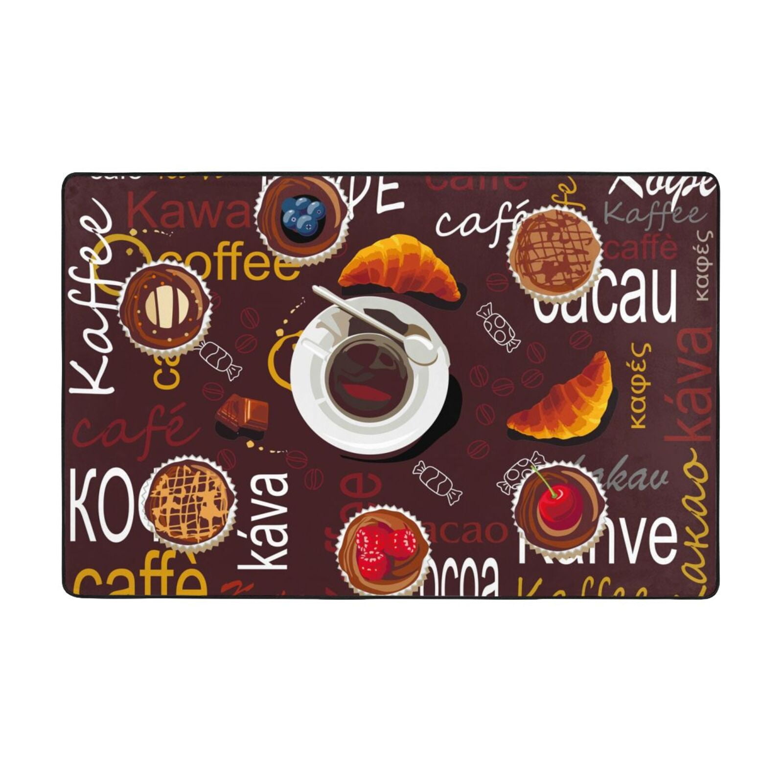 A Cup Of Black Coffee On A Saucer Area Rug Throw Rug, Indoor Door Mat