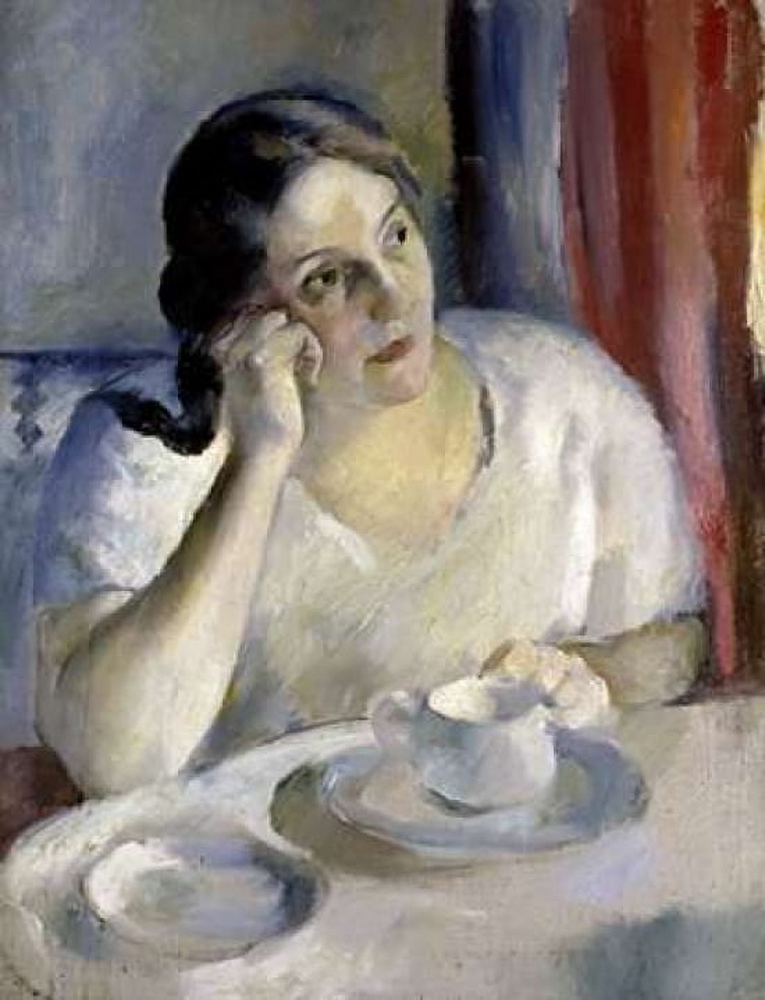 A Cup of Tea La Tasse de Th Canvas Art - Henri Ottman (18 x 24)