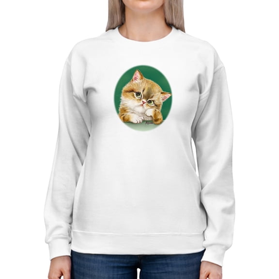 A Curious Cat Sweatshirt Women -Kayomi Harai Designs, Female XX-Large