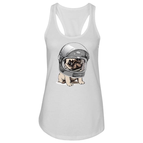 A Cute Astronaut Pug Tank Women -Image by Shutterstock, Female XX-Large
