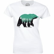 A Cute Bear With Beautiful Forest Nature Mountains Women's Gift T-Shirt