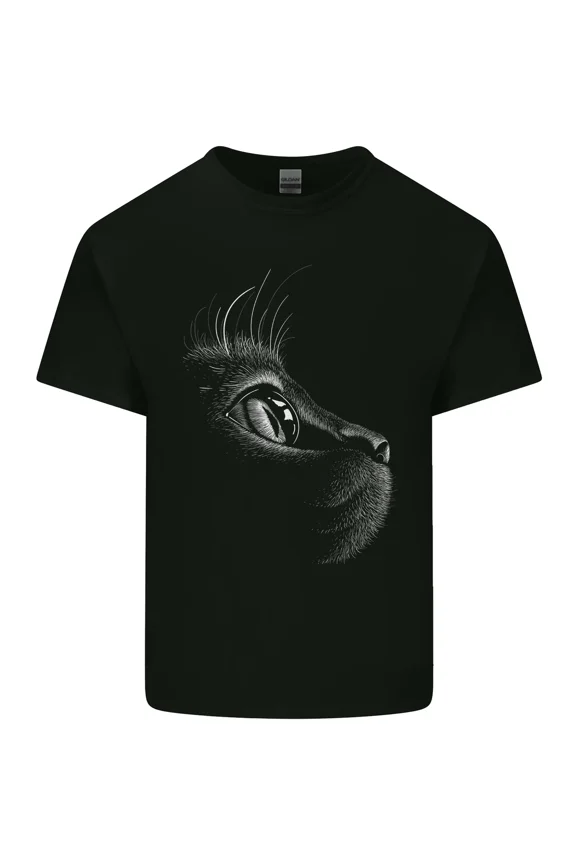 A Cute Cat Face with a Simple Minimalist Feline Portrait for a Pet Unisex T-Shirt, up to size 5XL