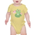 thumbnail image 1 of A Cute Frog Water Lily Leaf Bodysuit Infant -Image by Shutterstock,  Newborn, 1 of 4