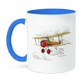thumbnail image 1 of 3dRose, A cute little pilot flying a vintage biplane aircraft., 15oz Two-Tone Blue Mug, 1 of 7