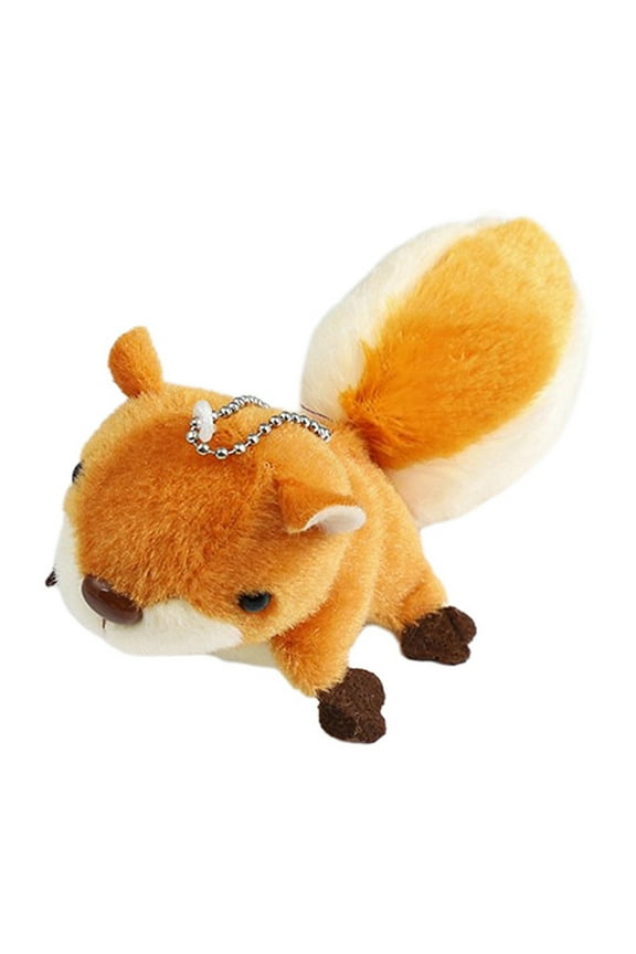 A Cute Mini Squirrel Plush Toy Doll Pendant Decoration Keychain Keyring Backpack Oversized Tail Squirrel Birthday Gift