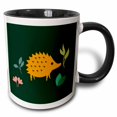 thumbnail image 1 of 3drose, a Cute Porcupine in the Forest, 11oz Two-tone Black Mug, 1 of 6