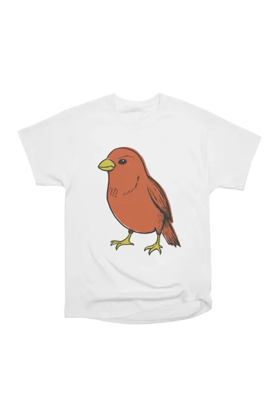 A Cute Red Bird Illustration T-Shirt Tee Gift For Him Merch For Her Apparel For Friend