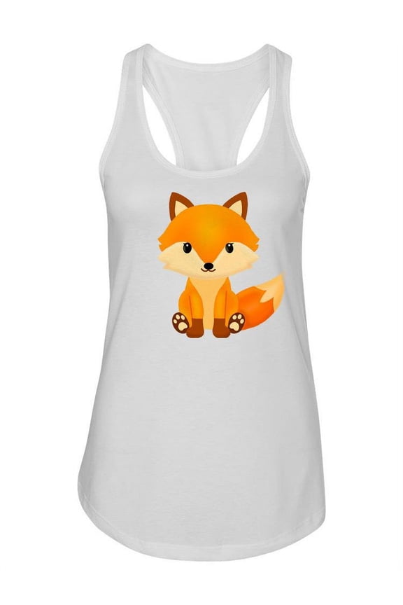 A Cute Sitting Fox Racerback Tank Women -SPIdeals Designs, Female x-Large