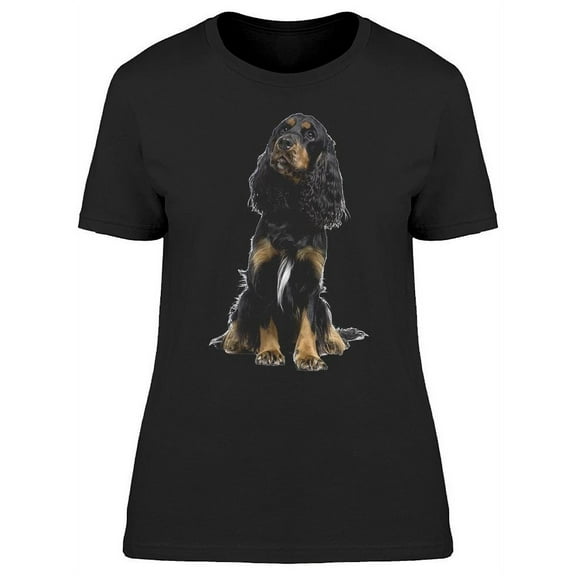 A Cute Spaniel Dog, Sitting T-Shirt Women -Image by Shutterstock, Female Medium