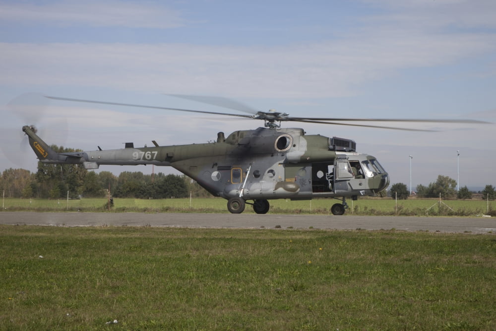 A Czech Air Force Mil Mi-171Sh helicopter Canvas Art - Timm ZiegenthalerStocktrek Images (35 x 23)