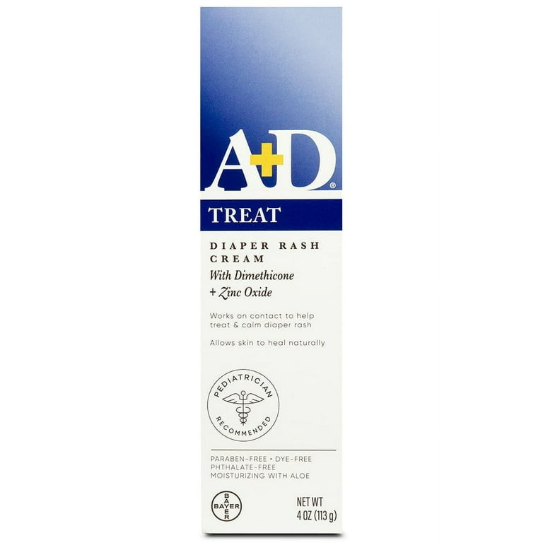 A+D Zinc Oxide Diaper Rash Cream, Dimethicone 1%, Zinc Oxide 10