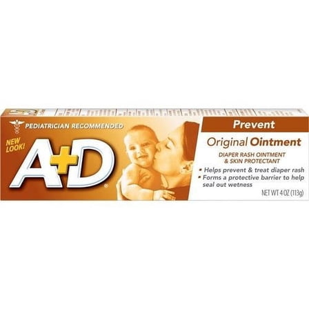 A+D Original Diaper Rash Ointment, Baby Skin Moisturizer, 4 Oz Tube