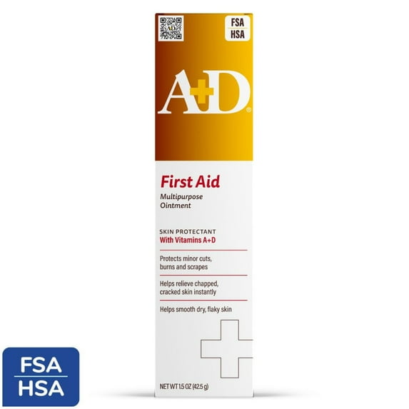 A+D First Aid Ointment, Dry Skin Moisturizer and Skin Protectant with Vitamin A&D, 1.5oz